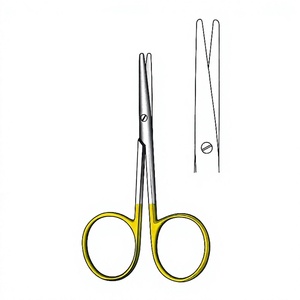 Tijeras para Bebés de 10 cm / 4 Pulgadas, Rectas, con Punta Redonda, de Acero Quirúrgico Dorado, Tijeras de Precisión de Acero Inoxidable de Primera Calidad - Product Image 1