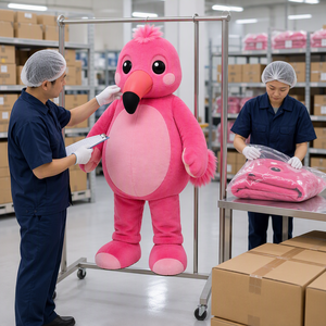 Costume da Mascotte Fenicottero Rosa su Misura, Personaggio Uccello Personalizzato con Logo Personalizzato, per Feste Tropicali e Parchi Divertimento - Product Image 6