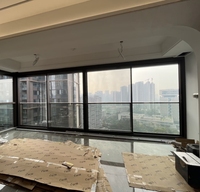 Ventana Corredera Panorámica con Marco Ultrafino de Aleación de Aluminio para Exteriores de Villas de Estilo Minimalista Moderno