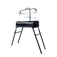 Barbecue portable au charbon de bois en acier thermolaqué, amovible, pour fêtes en extérieur et jardins, vente en gros, commande tactile