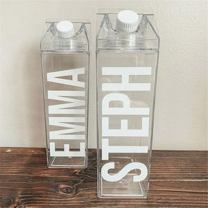 Wholesale 500Ml 1000Ml Reusable <b>Empty</b> Transparent Plastic Square Milk <b>Box</b> Juice Carton Water Bottle <b>for</b> Mineral Water - Product Image 2