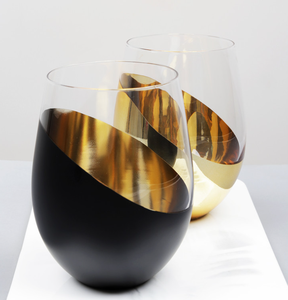 水ジュース用の黒と金色のガラス黒卵ガラスミルクセーキ大きな腹ガラス - Product Image 3