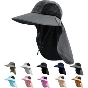 Cappello da sole protettivo a tesa larga Premium UPF 50 + UV per uomo e donna con patta al collo e cappello da pesca - Product Image 1