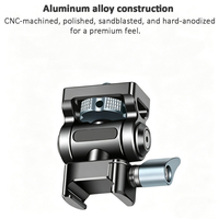 CHANDA 88232 Support de moniteur en alliage d'aluminium avec fixation à griffes, amortissement par came en spirale, rail NATO, pignon ARRI 1/4 pouce, inclinaison à 180 degrés, rotation à 360 degrés