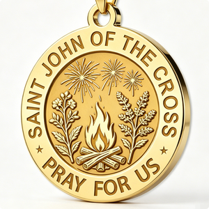 Medalla Religiosa 3D en Relieve con Diseño de San Juan de la Cruz y Fuegos Artificiales, con Temática de Música y Hadas, para el Día Nacional - Product Image 3