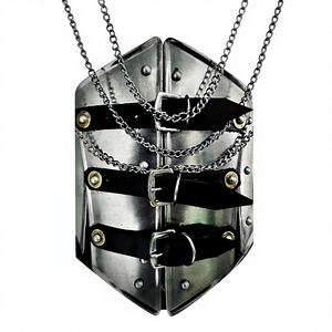 Gilet en maille d'acier inoxydable plaqué argent, forme irrégulière, vêtement de mode, armure, design métallique soudé - Product Image 5