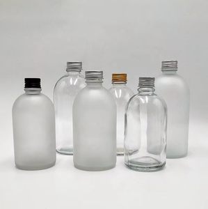 Bouteille en verre pour Kombucha en gros, 150ml, 250ml, 350ml, 500ml, ronde, transparente/givrée, avec bouchon à vis, compatible sérigraphie et diffuseur à bâtonnets - Product Image 4