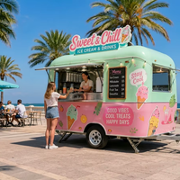 Remorque mobile de vente de nourriture et de boissons, galvanisée à chaud, pour mini-glaces, café, pizzas, beignets, churros, pop-corn