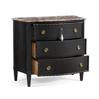 Meuble de rangement moderne en bois noir fait main à 3 tiroirs pour chambre, hôtel, salon