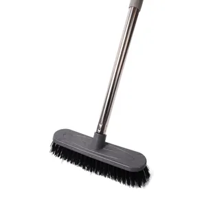 2024 Chaoyuan New Design Soft Bristle Splice Stainless Steel Rod Plastic Broom for Better Floor Cleaning
