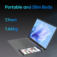 Nueva Laptop Empresarial Intel de 15.6 Pulgadas con Pantalla Táctil Dual de 7 Pulgadas, Teclado en Inglés, Windows 11, Pantalla IPS de Alto Rendimiento, Venta al por Mayor de Fábrica