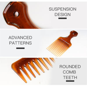 Vente en gros de peigne à huile pour barbier, ensemble de peignes à cheveux pointus à dents larges pour hommes, <span class=keywords><strong>coiffure</strong></span> rétro, peigne à dents larges pour hommes - Product Image 2