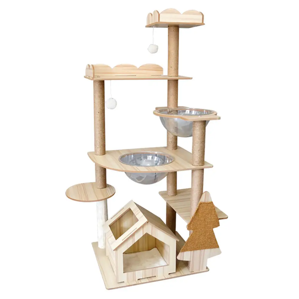 Nuovo 7 piani Multi Functional Space Capsule Villa Pet Supplies Cat Climbing Rack Multi-Level Cat Furniture Condo