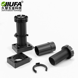 Pieds de meuble réglables JiuFa, hauteur 8cm, 10cm, 15cm, en plastique noir renforcé pour usage intensif en armoire - Product Image 3