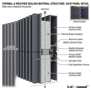 Porte d'entrée moderne en aluminium à lattes Archino |   Porte d'entrée intelligente pour villa <span class=keywords><strong>avec</strong></span> accès piétonnier - Product Image 5