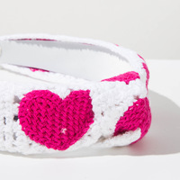 Nieuwe aanwinst: gebreide haarelastiek met hartjesprint voor Valentijnsdag, haaraccessoires voor dames