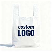 Sacs en T-shirt personnalisés en PEHD durables avec impression flexo, en matériau biodégradable pour expositions, supermarchés et commerce de détail