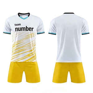Conjunto de Camiseta de Fútbol Personalizada para Hombre, Blanca y Negra con Rayas Diagonales, Cuello en V, Manga Corta, Secado Rápido, Poliéster, Uniforme para Adultos, Todas las Temporadas - Product Image 3