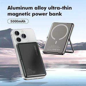 พาวเวอร์แบงค์แม่เหล็กไร้สายขนาด 9 มม. ความจุ 5000mAh ชาร์จเร็ว ดีไซน์ใหม่ทันสมัย พร้อมขาตั้งและจัดส่ง - Product Image 5