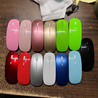 Mouse Mini 3D LED Nirkabel Ergonomis 4 Tombol 2.4GHz Optik Laptop Baterai AA Penerima USB Tersedia