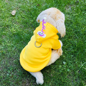 Cute Animal Hoodie For Dogs And <b>Cats</b> Polyester Fleece Sweatshirt With Leash Buckle Autumn Winter <b>Clothes</b> Pet Wear - Product Image 4