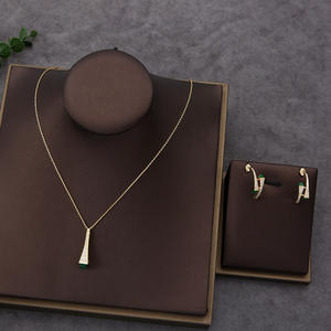 HIBRIDE有名な花の高級アフリカンドバイジュエリーセット女性のための結婚披露宴ジルコン結婚式ブライダルネックレスイヤリングセットN-976 - Product Image 3