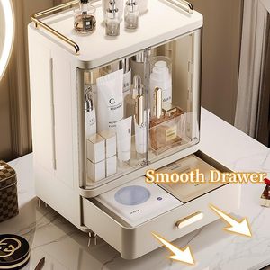 Modern Large Capacity Foldable Plastic Desktop <b>Storage</b> <b>Box</b> Durable Double Dustproof Makeup Organizer Cosmetics Skin - Product Image 4