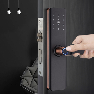 Serrure de <span class=keywords><strong>porte</strong></span> intelligente LR H9, empreinte digitale, carte IC, <span class=keywords><strong>code</strong></span> PIN, Wi-Fi, application TT, carte mémoire, acier, aluminium, déverrouillage à distance, serrure de <span class=keywords><strong>porte</strong></span> intelligente - Product Image 1