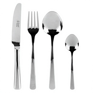 Ensemble de couverts en acier inoxydable poli miroir, 4 pièces, qualité alimentaire, sans BPA, en métal argenté, fabriqués à la main, pour restaurants - Product Image 1