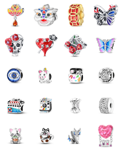 Nouveau modèle de breloque <span class=keywords><strong>cœur</strong></span> en zircon <span class=keywords><strong>rose</strong></span>, style lien familial, amour entre sœurs, accessoire de bijoux DIY pour bracelet, en cuivre plaqué argent - Product Image 2