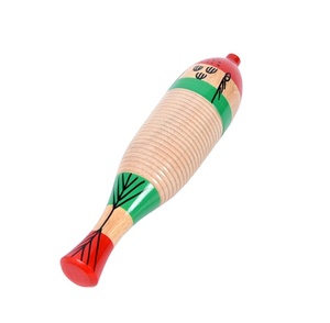 Ensemble de percussions Orff professionnel : Guiro grenouille et poisson en bois |   Grattoir à main et bloc de bois pour la musique - Product Image 5