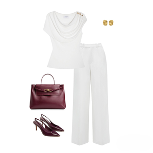 ชุดสีขาวสำหรับผู้หญิงโซฟีและนายาชุดสีขาว | เสื้อและกางเกงเข้าชุดแบบเรียบง่ายสุดชิคชุดสองชิ้นสำหรับใส่ไปทำงานหรือใส่ในชีวิตประจำวัน - Product Image 2