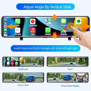 12 inch màn hình cảm ứng lái xe ghi gương chiếu hậu Carplay Android Auto FM máy ảnh xe hộp đen 4k phía trước và phía sau Dash Cam - Product Image 3