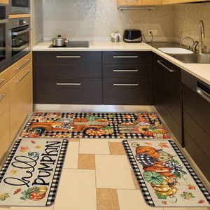 Tapis de sol en velours cristal Temu pour Thanksgiving, rectangulaire, antidérapant, absorbant, ensemble de trois tapis de cuisine à motifs originaux - Product Image 5