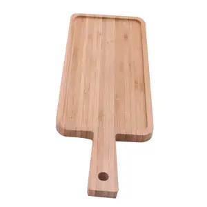 Hohe qualität lieferant holz bambus pizza portion schneiden bord mit griff