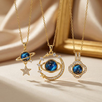 Collier Planète en Cuivre et Zirconium Cubique Entièrement Sertie de Diamants pour Femme, Chaîne de Clavicule Élégante et Résistante au Ternissement, Bijou de Luxe Léger et de Niche