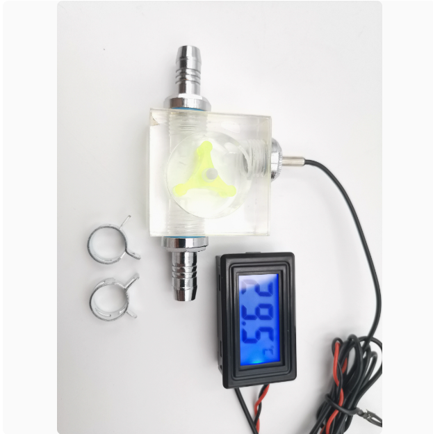4 in 1 PC Water Cooling System Cooling Flow Meter Thermometer G1/4 Electronic Parts