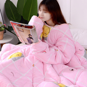Nouveau style Bedsure Sac de couchage d'hiver long à manches longues anti-chute avec manches amovibles, imprimé, respirant, en polyester - Product Image 1
