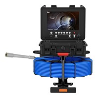 Caméra d'inspection de tuyaux DVR IPS 9 pouces avec sonde localisatrice 512 Hz, compteur de distance autonivelant pour égouts, endoscope industriel 7 mm