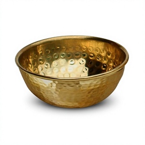 Cuenco Decorativo de Latón Martillado, Cuenco de Metal Hecho a Mano para Decoración de Mesa, Centro de Mesa, Cuenco para Servir Frutas, Decoración del Hogar - Product Image 1