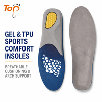 Semelles intérieures de sport confortables en gel TPU respirant, unisexes, absorption des chocs, inserts de remplacement pour chaussures de sport