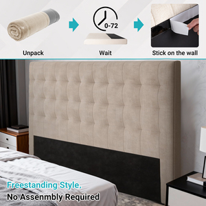 Tête de lit rembourrée en tissu chenille, compressée et enroulable, vente en gros - Product Image 2
