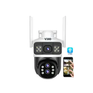 6MP Outdoor Network Camera 4G Wifi Solar Powered V380 Surveillance CCTV 4G SIM CARD Solar 10 X Digital Zoom Security Monitoring