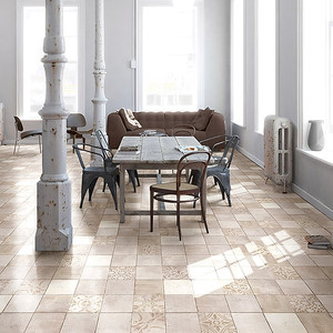 Piastrella decorativa Rhodas Deco Tile 12x12 pollici con motivo a foglia per pareti e pavimenti - Product Image 4