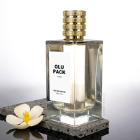 Bouteilles en verre cosmétiques rectangulaires vides de haute qualité, 35 ml, 50 ml, 100 ml, vente en gros, flacon pulvérisateur de parfum en verre avec pompe