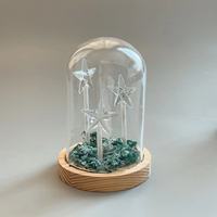 Dômes en verre transparent personnalisés pour décoration de table de Noël Dômes électroluminescents à DEL affichage cylindrique ou circulaire