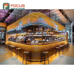 Mostrador Profesional para Servicio de Café, Estación de Barista, Estante para Caja Registradora, Base de Nogal, Mostrador para Cafetería - Product Image 6