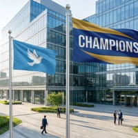 Drapeaux de table en nylon personnalisables avec logo, thème Champions, pour bureau, extérieur, promotion commerciale, en gros