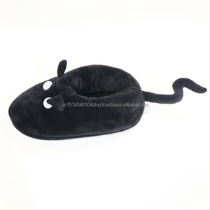 2026 Unisex <b>Indoor</b> Home <b>Slipper</b> Hot Selling Black Rat Plush Shoes Furry Big Winter for <b>Slippers</b> Outsole - Product Image 4
