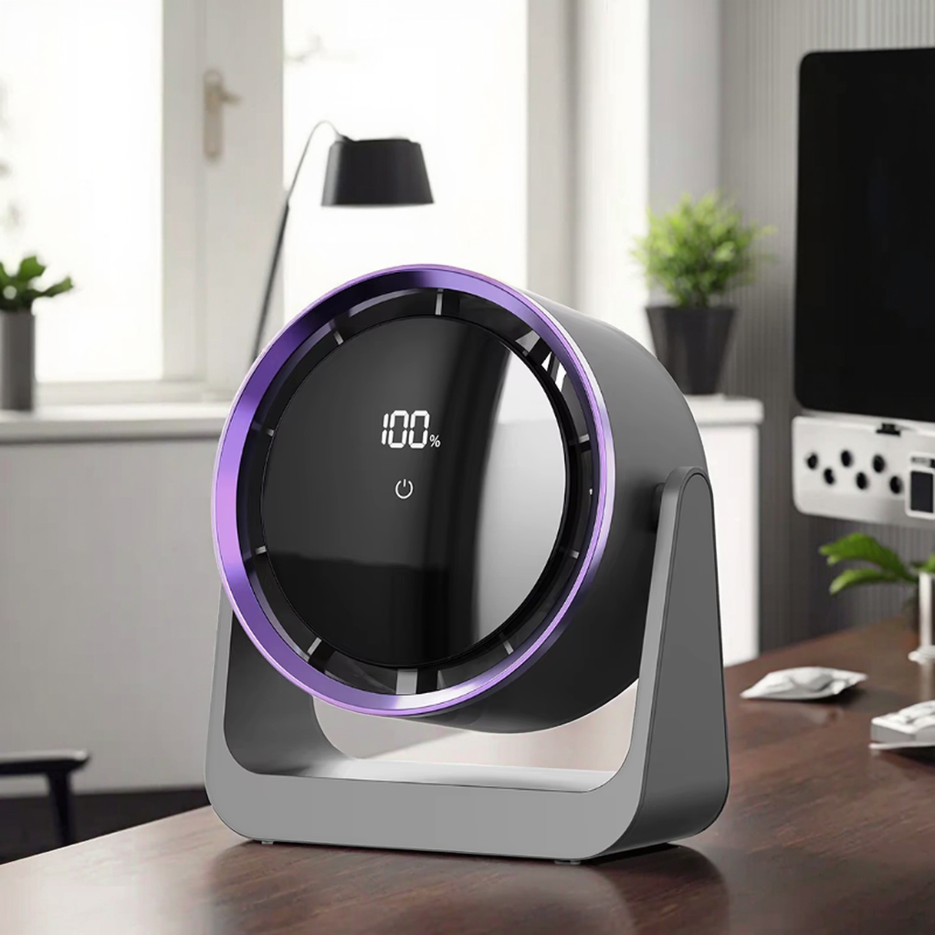 Five Speed Wind USB Charging Desktop Fan Battery Powered Household Use Hotel Plastic Air Cooling Table Punch-free Hanging Fan